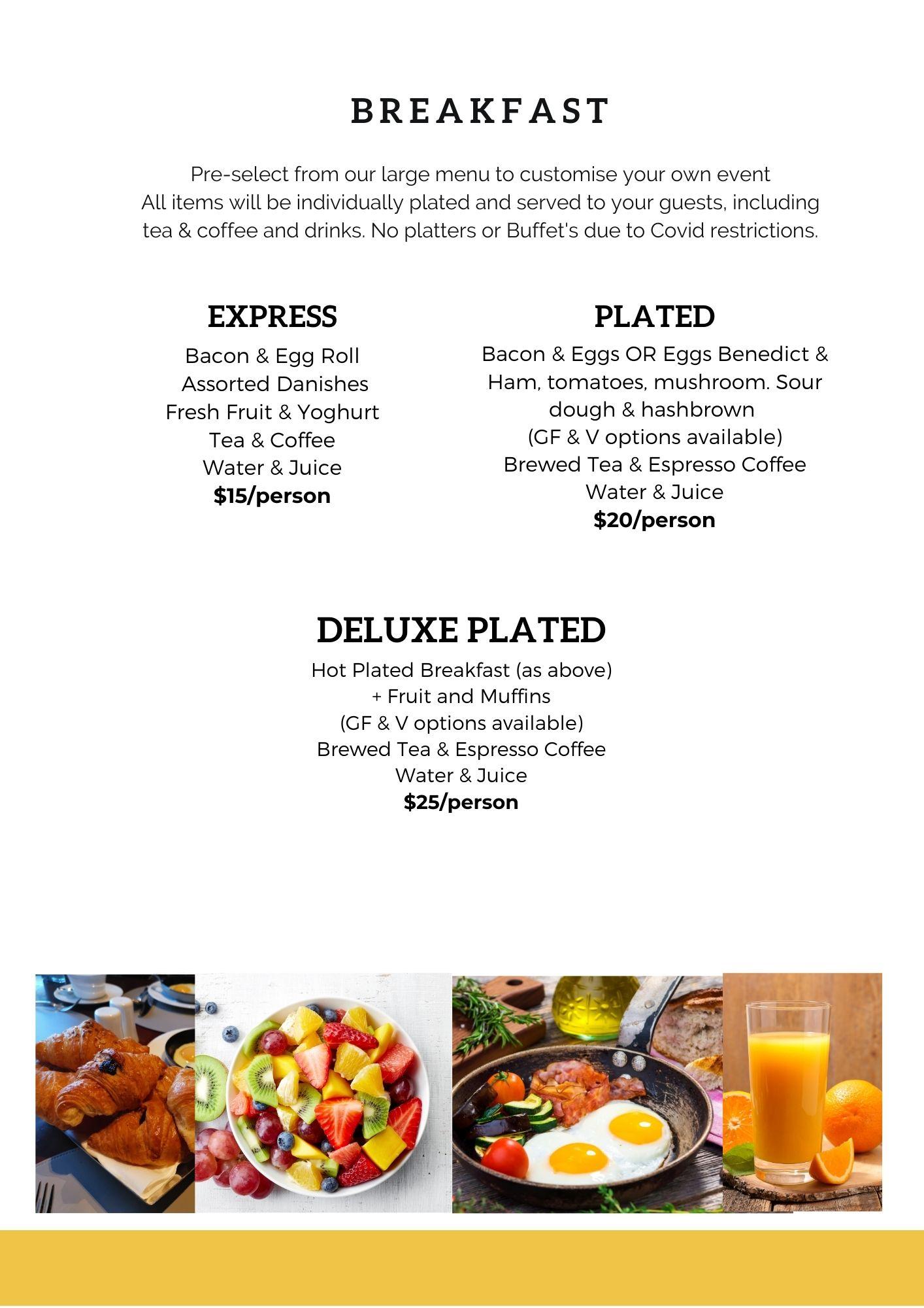 Colonial Catering Menu Page